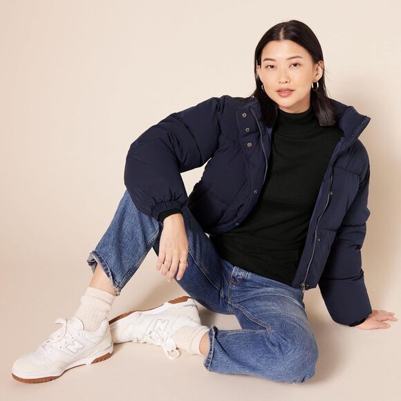 Women's Lightweight Cotton Blend Turtleneck Sweater Plus Size Black - Picture 5 of 8